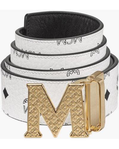 white mcm belt replica